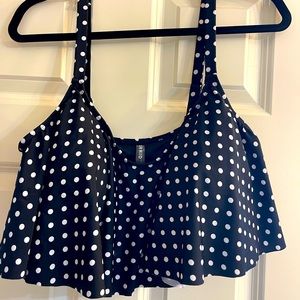 3x polka dot flounce bikini top
